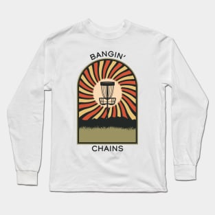 Bangin' Chains Disc Golf Vintage Retro Arch Mountains Long Sleeve T-Shirt